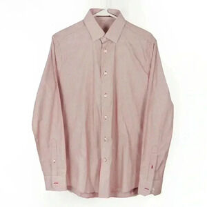 Roberto Cavalli Red White Stripe Dress Button Down Long Sleeve Shirt Top